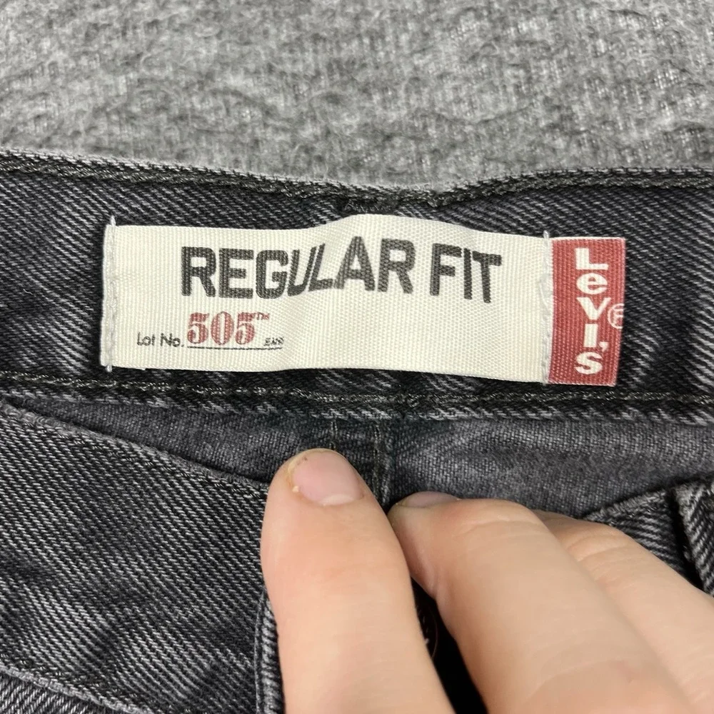 Vintage Y2K Levis 505 Jeans Mens 34x34‎ Black Straight Faded distressed